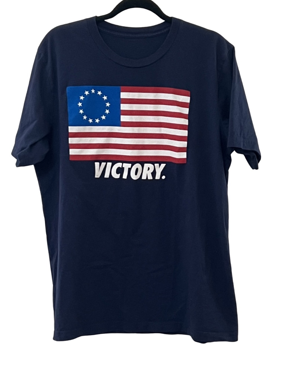 Nine Line Apparel Navy Blue "Victory" Betsy Ross Flag Graphic Tee EUC